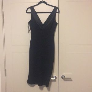 ✨HOST PICK✨ Black silk dress with v-neck trim
